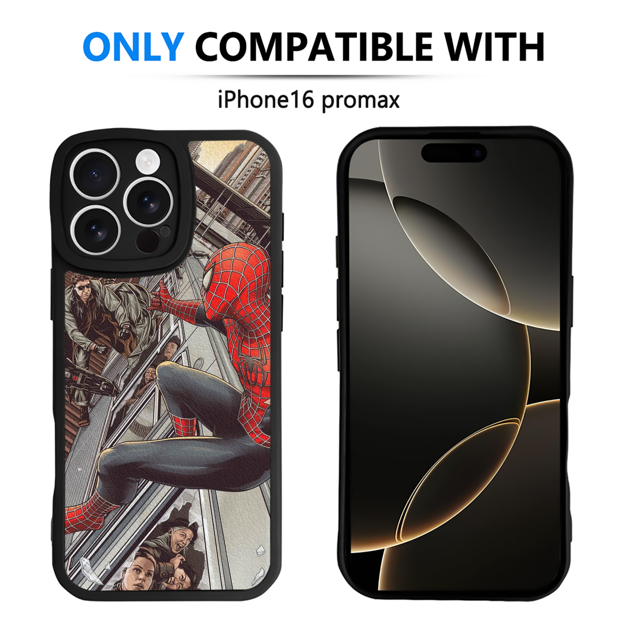 Spider Man スパイダーマン 【iPhone 16シリーズ対応】シリコンスマホケース（レザー調） 材質：シリコン